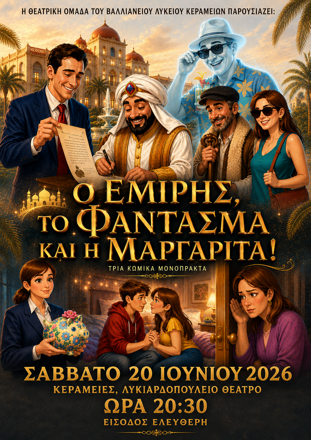 Ο Εμίρης, το Φάντασμα και η Μαργαρίτα: Η Θεατρική Ομάδα του ΓΕΛ Κεραμειών στο Λυκιαρδοπούλειο